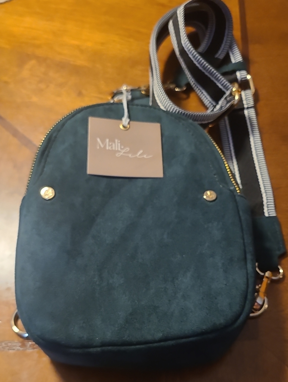 Forest GreenSuede Crossbody Backpack